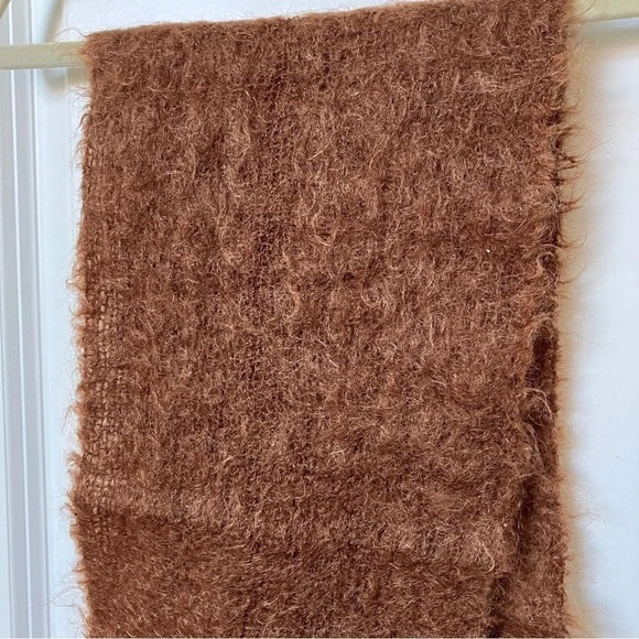 Vintage 50s 60s Simpsons Heather-Brae Mohair Wool Brown Scarf - Picture 4 of 6